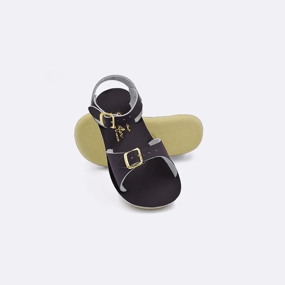 Salt Water Sandals by Hoy Other - Salt Water Sandals Toddler Little Girl Size 6 Hoy Shoe Surfer Patent Brown NEW